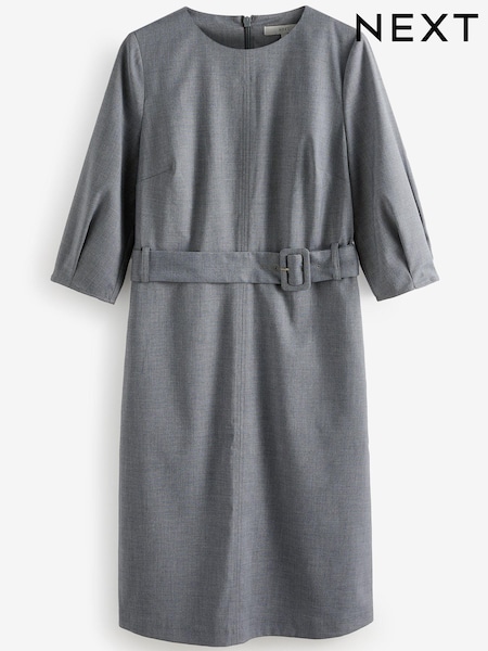 Grau - Self Belt Tailored Mini Dress (C04126) | 30 €