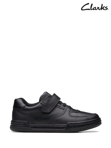 Clarks Black Multi Fit Leather Fawn Lay Kids Shoes (C04747) | €26 - €27