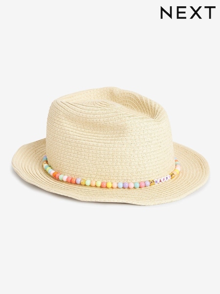 Natur/Perlenbestickt - Straw Cowboy Hat (3-16yrs) (C04818) | 5 € - 6 €