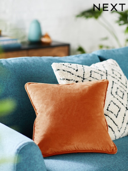 Light Orange 43 x 43cm Matte Velvet Cushion (C04944) | 34 QAR
