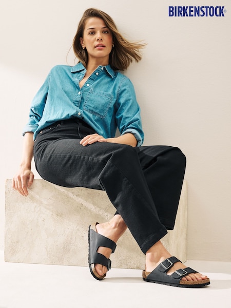 Negru - Sandale din piele uleiată Birkenstock Arizona (C05132) | 856 LEI