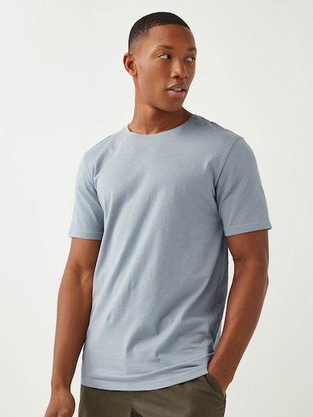 Grey Silver Slim Fit Essential Crew Neck Cotton T-Shirt (C05136) | €9
