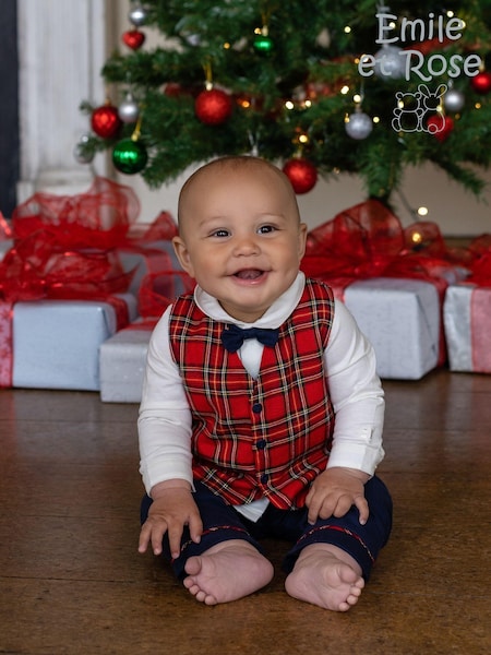 Emile Et Rose Shirt Trousers And Tartan Waistcoat 100% Cotton Christmas Set (C05155) | €72 - €76
