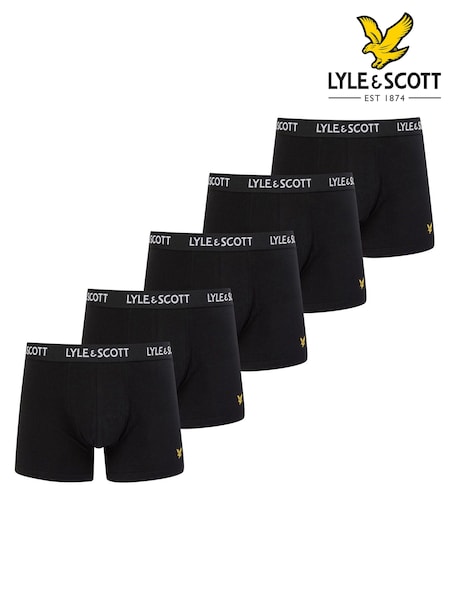 Lyle & Scott Black Miller Underwear Black Trunks 5 Pack (C05264) | 293 SAR