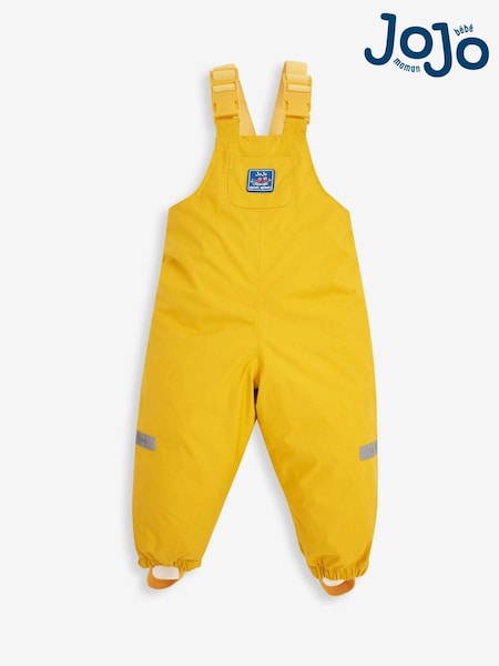 JoJo Maman Bébé Mustard Yellow Pack-Away Waterproof Dungarees (C05728) | €52
