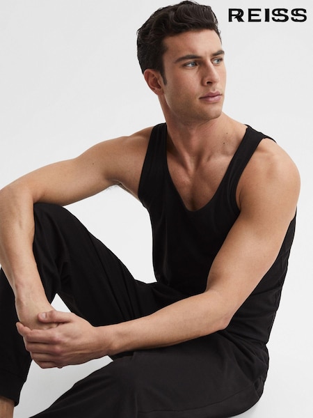 Reiss Black Vinnie Cotton Stretch Vest (C05883) | €33