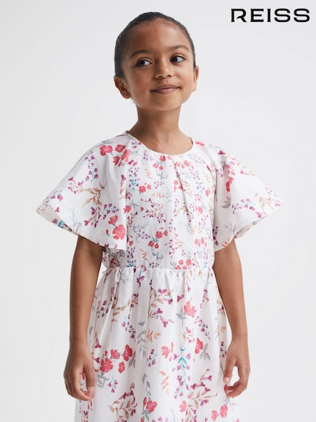 Reiss Multi Jeanie 9-12 yrs Print Midi Dress (C06215) | 603 QAR