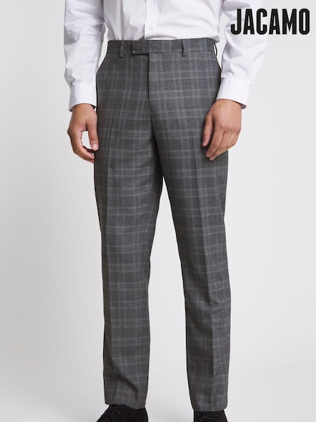 Jacamo Grey Pow Check Suit: Trousers (C06374) | €31