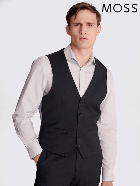 MOSS Charcoal Grey Stretch Suit: Waistcoat (C06761) | €38