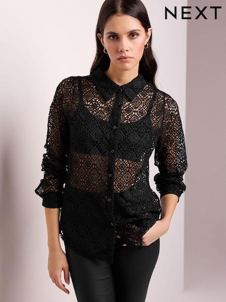 Black Crochet Shirt (C07239) | €15