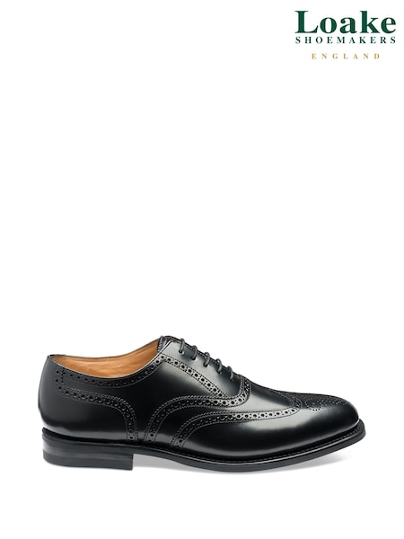 Loake 302Brg Black Polished Leather Brogue Oxford Shoes (C07621) | €239