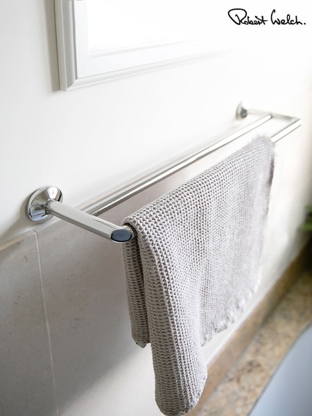 Robert Welch Silver Oblique Double Towel Rail (C07793) | €130