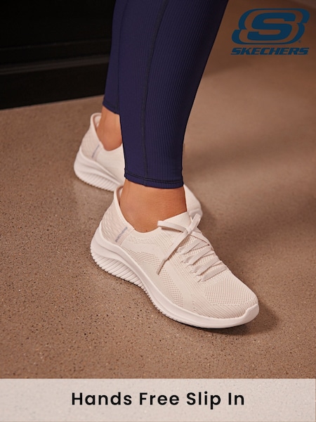 Alb Natural - Skechers Slip-ins: Ultra Flex 3.0 Brilliant Trainers (C07835) | 663 LEI