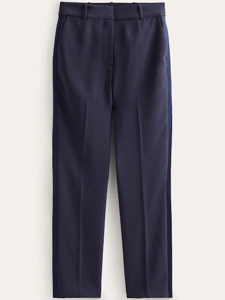 Boden Blue Straight Crepe Trousers (C08381) | €59