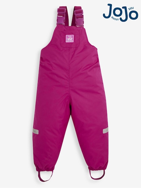 JoJo Maman Bébé Berry Pink Pack-Away Waterproof Dungarees (C08519) | €51 - €55