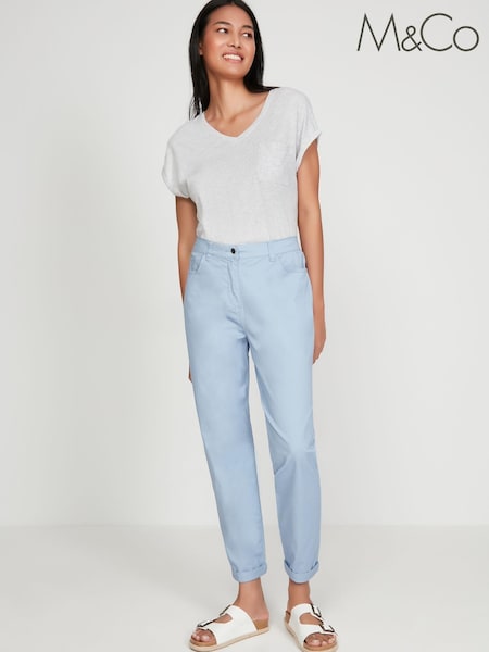 M&Co Blue Stretch Chino Trousers (C08572) | €13
