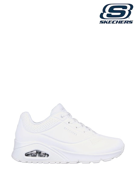 Skechers White light Womens Standard Fit Uno Trainers (C08603) | €101