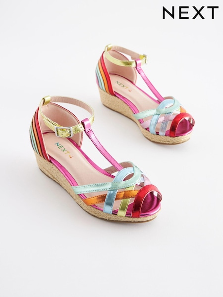 Разноцветный - Weave Strap Wedge Sandals (C09045) | €13 - €17