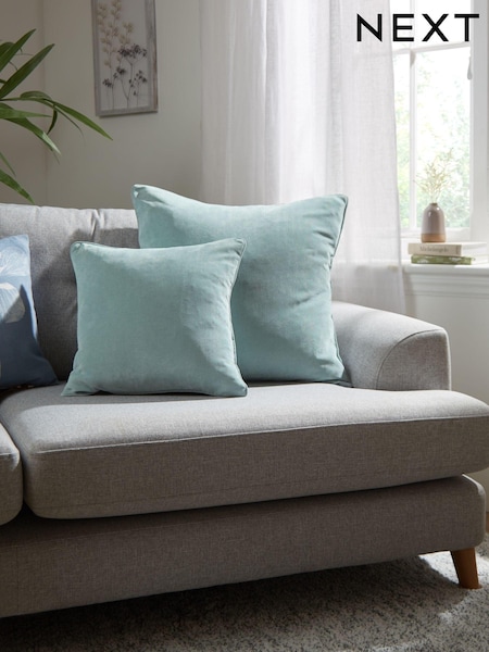 Slate Teal Blue 59 x 59cm Soft Velour Cushion (C10026) | 88 QAR