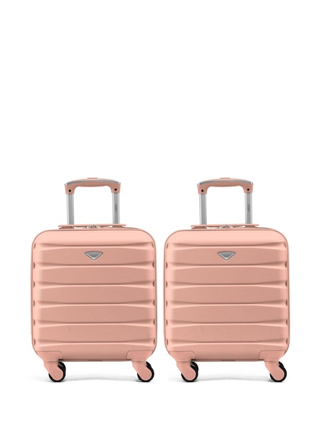 Flight Knight EasyJet Underseat 45x36x20cm 4 Wheel ABS Hard Case Cabin Carry On Suitcase Set Of 2 (C10510) | €114