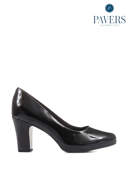 Pavers High Heel Black Court Shoes (C10864) | € 53