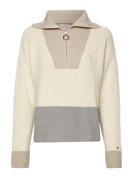 Tommy Hilfiger Grey Colourblock Half Zip Jumper (C13003) | €53