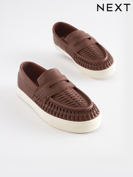 Chocolate Brown Woven Slip On Shoes (C13459) | €7 - €10