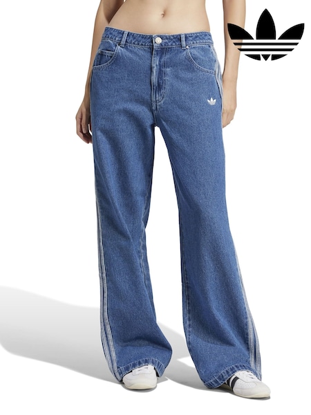 Blue - Adidas Originals Adicolor Denim 3-stripes Track Pants