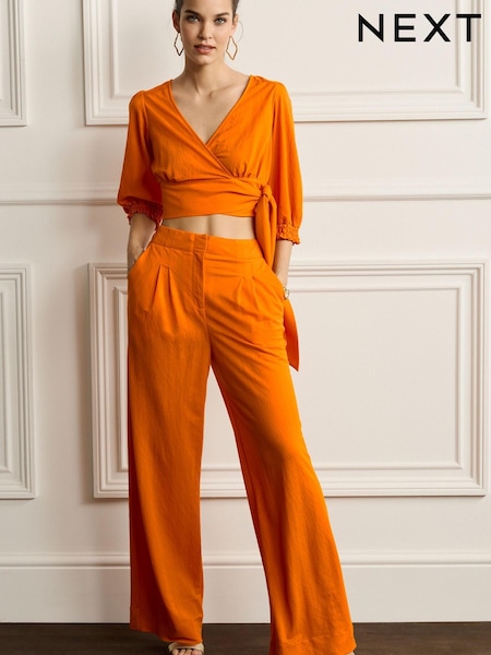 Orange Co-ord Wide Leg Trousers (C13758) | €15