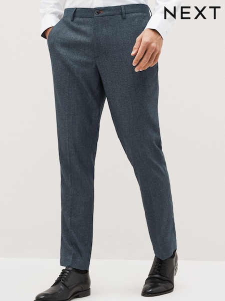Blue Slim Textured Trousers (C13812) | €7