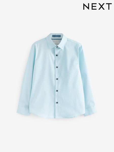 Blue Long Sleeve Smart Trimmed Shirt (3-16yrs) (C13918) | €14 - €18