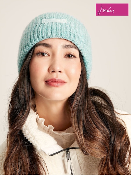 Joules Eloise Blue Oversized Knitted Beanie Hat (C14059) | €18.50