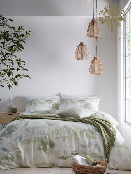Appletree Green Edale 100% Cotton Duvet Cover and Pillowcase Set (C14410) | €42 - €73