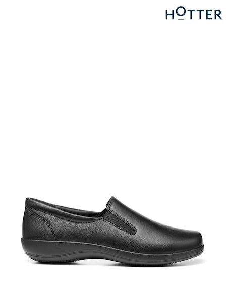Hotter Glove II Black Regular Fit Slip-On Shoes (C14612) | €121