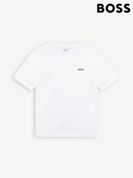 BOSS White Logo Short Sleeved T-Shirt (C14744) | €59 - €66