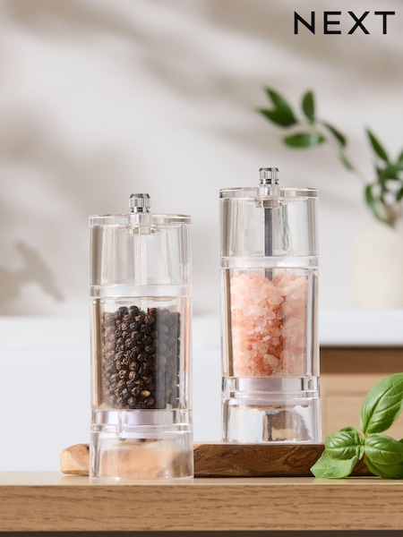 Clear Filled Salt and Pepper Grinder Set (C15357) | €19