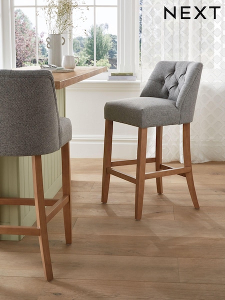 Chunky Weave Mid Grey Wolton Bar Stool (C15609) | €230