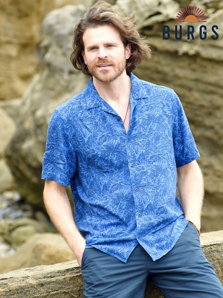 Burgs Blue Bridgetown Short Sleeve Print Shirt (C15637) | €27
