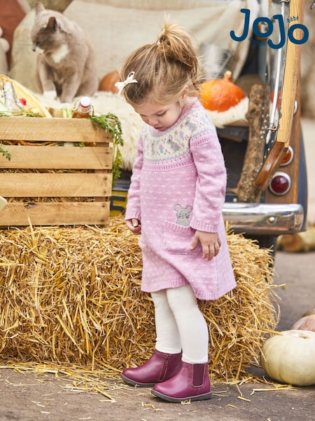 Rosa Mausdesign - Jojo Maman Bébé Fair Isle Pattern Knitted Dress (C16355) | CHF 52