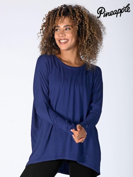 Pineapple Blue Womens Script Long Sleeves Top (C16521) | €35