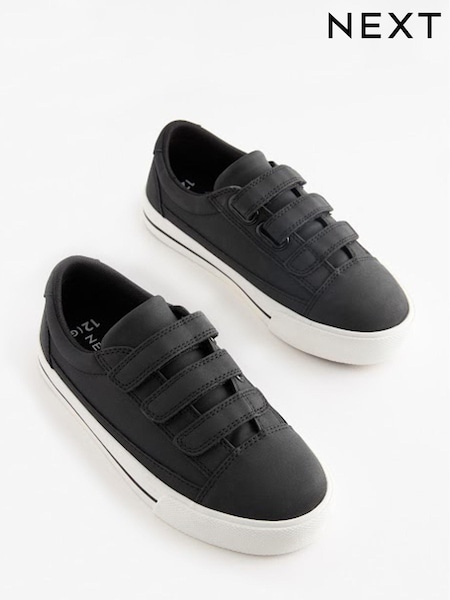 Black Standard Fit (F) Strap Touch Fastening Shoes (C16764) | €3 - €4.50