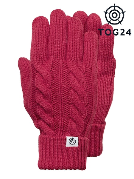 Tog 24 Dark Pink Grouse Winter Knitted Gloves (C16982) | $42