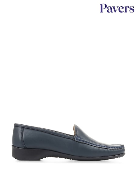 Pavers Blue Wide Fit Leather Loafers (C18286) | €64