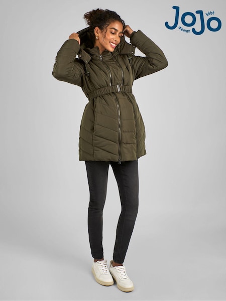 Khaki Vihreä - JoJo Maman Bébé 2-in-1 Maternity Puffer Jacket (C18356) | €129
