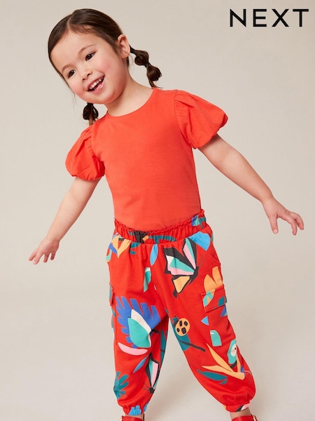 Red Tropical Print Cargo Trousers (3mths-7yrs) (C18809) | €5.50 - €7
