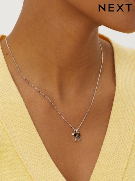 Silver Tone Initial Necklace (C18985) | €7