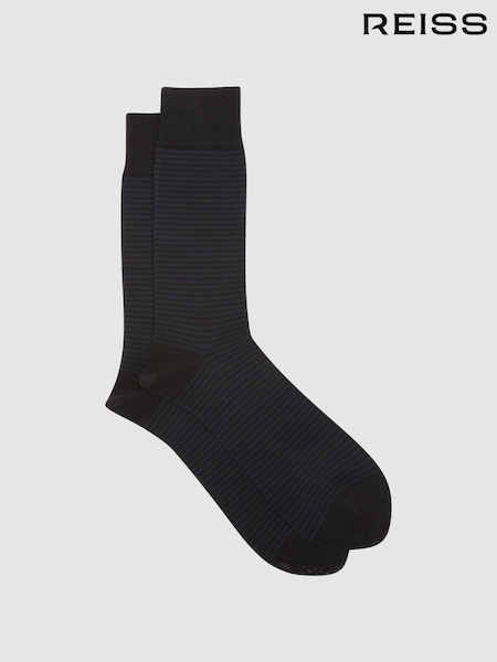 Reiss Black/Navy Mario Stripe Socks (C19721) | €15