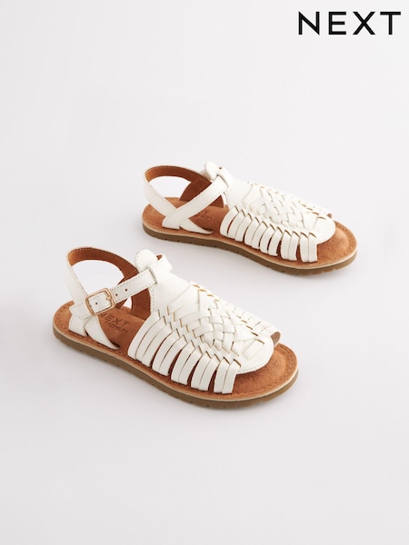 White Leather Woven Sandals (C19744) | € 5 - € 6