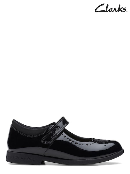 Clarks Black Patent Multi Fit Leather Magic Step Bar Shoes (C19824) | €12