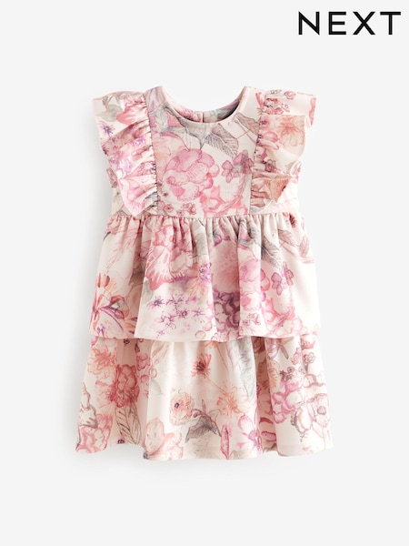 Pink Frill Ponte Dress (3mths-7yrs) (C19936) | €21 - €25